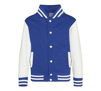 Just Hoods - Kinder College Jacke/Royal Blue/White, 7-8 Jahre
