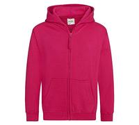 Just Hoods - Kinder Sweatjacke mit Kapuze/Hot Pink, 7/8 (M)