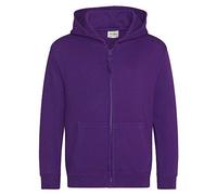 Just Hoods - Kinder Sweatjacke mit Kapuze/Purple, 7/8 (M)