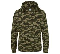 Just Hoods Kinder Tarn Kapuzenpullover - Camouflage grün | 12-13 Jahre