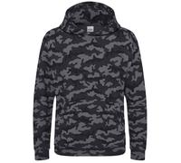 Just Hoods Kinder Tarn Kapuzenpullover - Camouflage schwarz | 12-13 Jahre