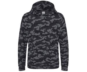 Just Hoods Kinder Tarn Kapuzenpullover - Camouflage schwarz | 7-8 Jahre