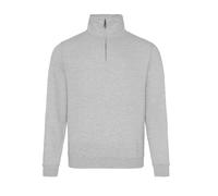 JUST HOODS SOPHOMORE 1/4 ZIP SWEAT S HEATHER GREY