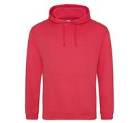 Just Hoods - Unisex College Hoodie/Baby Pink, S