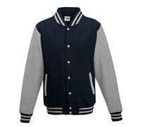 Just Hoods - Unisex College Jacke 'Varsity Jacket' BITTE DIE JH043 BESTELLEN! Gr. - L - Oxford Navy/Heather Grey