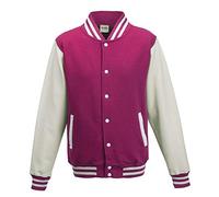 Just Hoods Unisex College Varsity Jacket' Jacke, blickdicht, Rose VIF/Blanc, L