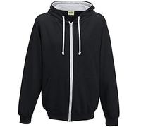 Just Hoods - Unisex Kapuzen-Sweatjacke/Jet Black/Heather Grey, L