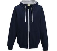 Just Hoods - Unisex Kapuzen-Sweatjacke/New French Navy/Heather Grey, M
