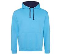 Just Hoods - Unisex Varsity Hoodie/Hawaiian Blue/Oxford Navy, L