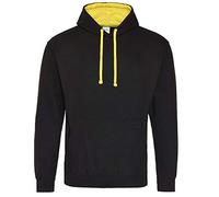 Just Hoods Damen Varsity Hoodie Hoodie, Tiefschwarz/Sonnengelb, M