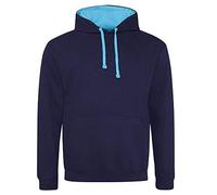 Just Hoods - Unisex Varsity Hoodie/Oxford Navy/Hawaiian Blue, XXL