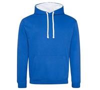 Just Hoods - Unisex Varsity Hoodie/Royal Blue/Arctic White, XXL