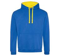 Just Hoods - Unisex Varsity Hoodie/Royal Blue/Sun Yellow, M