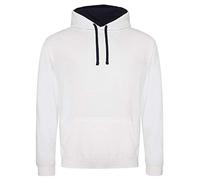 Just Hoods - Varsity Hoodie - 2-farbiger Kapuzenpullover XL,Arctic White/French Navy
