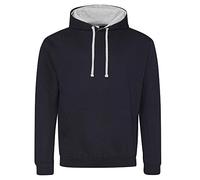 Just Hoods Varsity Kapuzenpullover, damen, Kapuzenpullover, JH003, blue - French Navy/Heather Grey, (L)