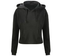 Just Hoods - Women´s Cropped Hoodie Jet Black - Gr. - XS