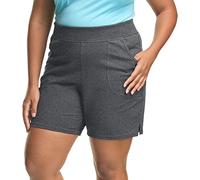 JUST MY SIZE Damen Plus Baumwoll Jersey Schlupfshorts, Charcoal Heather, 2X
