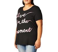 Just My Size Damen t-Shirt, Übergröße, Grafisch, Kurzärmelig, V-Ausschnitt Hemd, Leben Sie im Moment, 4X
