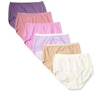 Just My Size Hanes Women's Plus Size Cool Comfort Cotton High Brief 6-Pack, Assorted, 10