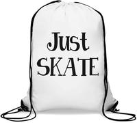 Just Skate Turnbeutel mit schwarzem Schriftlogo und Kordelzug, Weiß