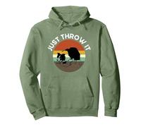 Just Throw It Border Collie Damen Retro Border Collie Besitzer Pullover Hoodie