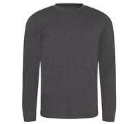 Just Ts - Long Sleeve Tri-Blend T Heather Charcoal - Gr. - M