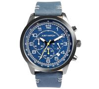 Just Watch Atticus Herren-Chronograph Leder 5 Bar Datum Stoppuhr Analog JW20173 (blau)