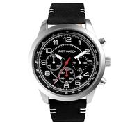 Just Watch Atticus Herren-Chronograph Leder 5 Bar Datum Stoppuhr Analog JW20173 (schwarz)