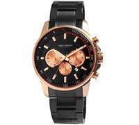 Just Watch Exclusive Charlie Herren-Uhr JW114 Chronograph Edelstahl Analog Quarz JW20074 (schwarz roségoldfarbig)