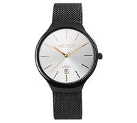 Just Watch Exclusive Unisex-Uhr Meshband Datum Edelstahl Analog Quarz JW20149 (schwarz)