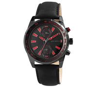 Just Watch Herren-Uhr Thobie Leder Datum Wochentag Analog Quarz JW20165 (schwarz rot)