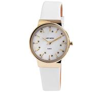 Just Watch Stina Damen-Uhr Echt Leder Dornschließe Strass Analog Quarz JW10042 (weiß)