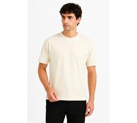 JUSTEVER Herren-T-Shirt aus 100 % Baumwolle, Oversize-Passform, Rundhalsausschnitt, Beige - Alpha S