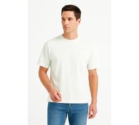 JUSTEVER Herren-T-Shirt aus 100 % Baumwolle, Oversize-Passform, Rundhalsausschnitt, Ecru - Alpha M