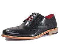 Justin Reece Lederschuhe mit Brogue-Detail, Schwarz - Schwarz - Größe: 41 EU