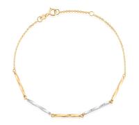 Jutui 2 Damen Armband Gold Bicolor Gelb/Silber 585 (14 Karat) Ohne Stein