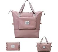 JUVEL Groß Sporttasche für Herren und Damen - Faltbare Reisetasche mit Festem Schulterriemen, Crossbody-Tasche, Nassfach, Leicht und Wasserdicht (Rosa)