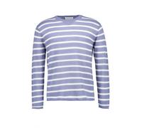 JUVIA Pullover Herren Regular Fit Rundhals blau gestreift, M
