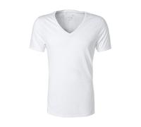 JUVIA T-Shirt Herren Regular Fit Kurzarm V-Ausschnitt Baumwolle weiß, XL