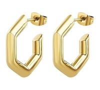 Breil Damen-Ohrringe Hexagonia aus farbigem Stahl Länge 2 cm Gold TJ3511