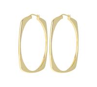 Breil NEW TETRA Damen Ohrringe 5cm aus goldfarbenem IP-Stahl in der Farbe Gold, Französischer Verschluss, TJ3199