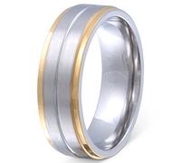 Juwelier Schönschmied - Herren Partnerring Freundschaftsring Hochzeitsring Augustina Edelstahl inkl. persönliche Lasergravur LANr26H