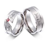 Juwelier Schönschmied Trauringe Partnerringe Eheringe - inkl. WUNSCHGRAVUR - Titan garnet T26HDac - mit AMAZON KONFIGURATOR direkt online gestalten !