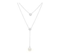 JuwelmaLux 2-Reihige Y-Halskette 925/000 Sterling Silber mit Süßwasser Zuchtperle JL4