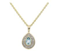 JuwelmaLux Anhänger 333/000 (8 Karat) Gelbgold mit Blautopas und Zirkonia JL39-02-042