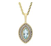 JuwelmaLux Anhänger 333/000 (8 Karat) Gold mit Blautopas und Zirkonia JL39-02-0550