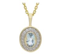 JuwelmaLux Anhänger 333/000 (8 Karat) Gold mit Blautopas und Zirkonia JL39-02-0569
