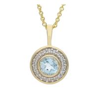 JuwelmaLux Anhänger 333/000 (8 Karat) Gold mit Blautopas und Zirkonia JL39-02-0586