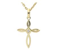 JuwelmaLux Anhänger 333 Gold Kreuz mit Zirkonia JL20-02-0023