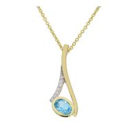 JuwelmaLux Anhänger 333 Gold mit Blautopas und Zirkonia JL20-02-0498